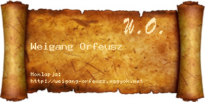 Weigang Orfeusz névjegykártya